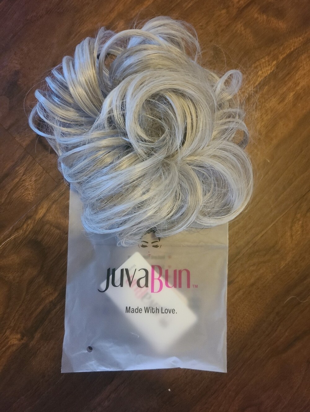 JuvaBun Silver Gray Messy Hair Bun Extension